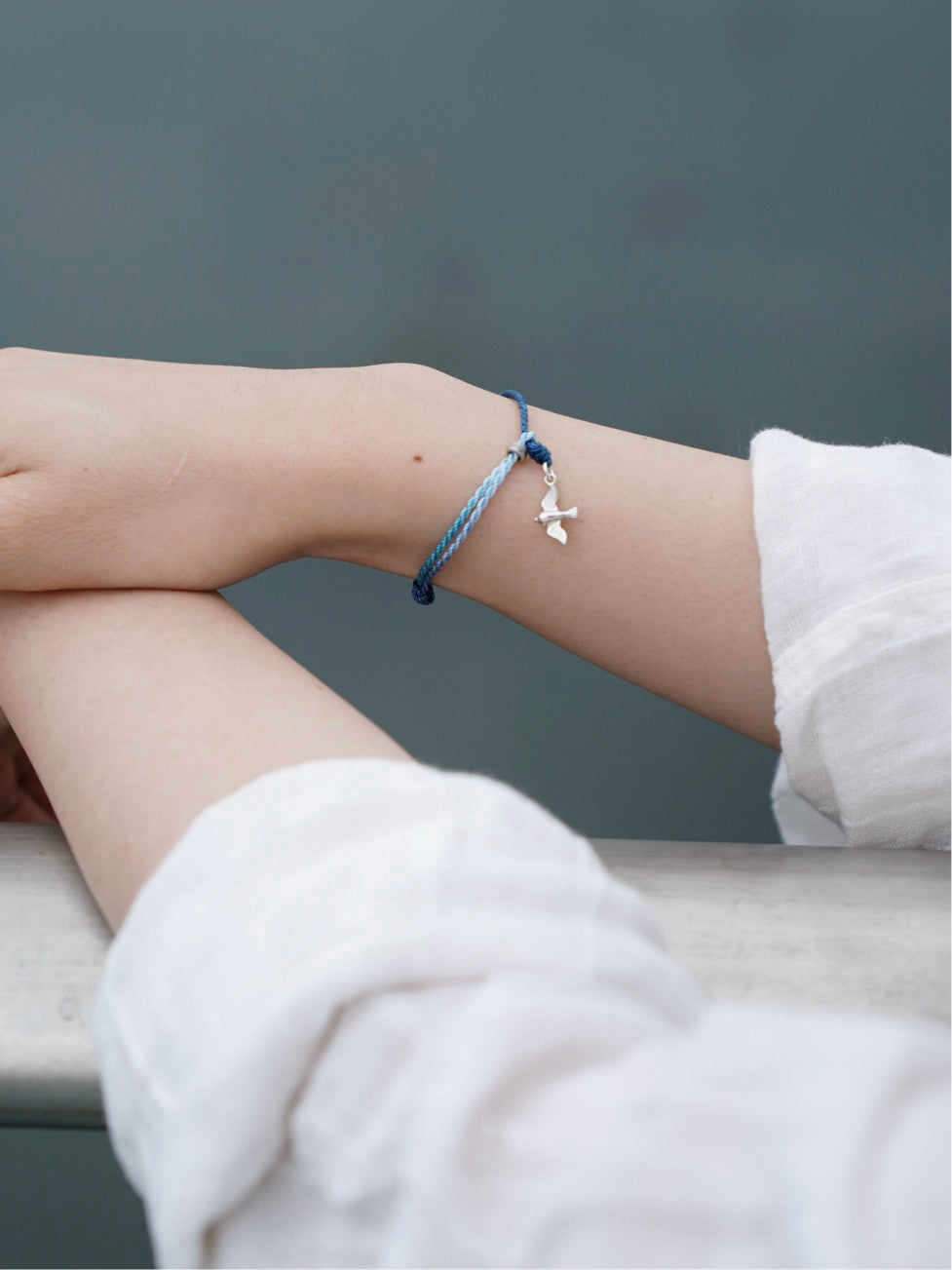 Flying Bird Silver Braided Bracelet