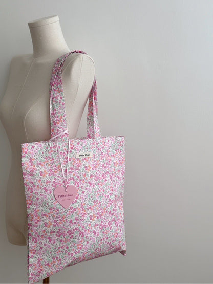 French Floral Print Canvas Shoulder Bag