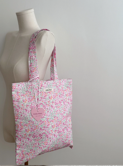 French Floral Print Canvas Shoulder Bag