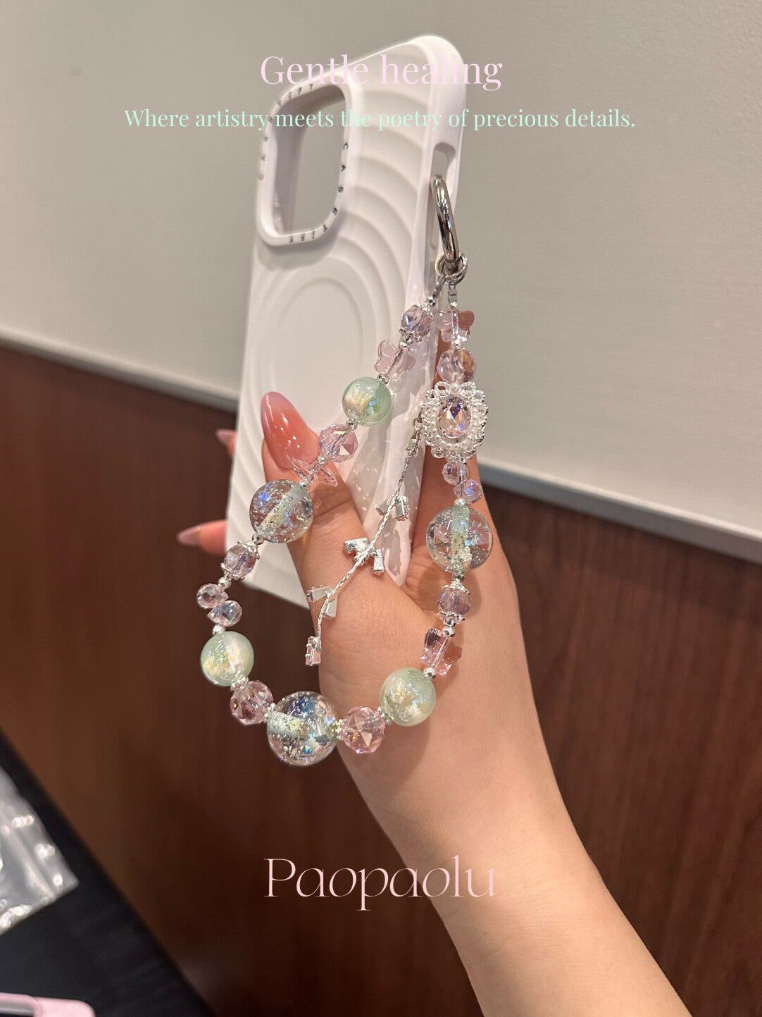 Fresh Pink and Green Tassel Phone Charm