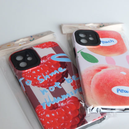 Fresh Raspberry and Peach Print Phone Case