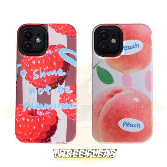 Fresh Raspberry and Peach Print Phone Case