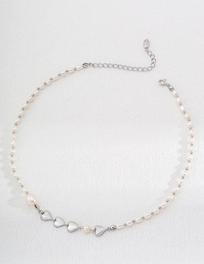 Freshwater Pearl Heart Style Beaded Necklace