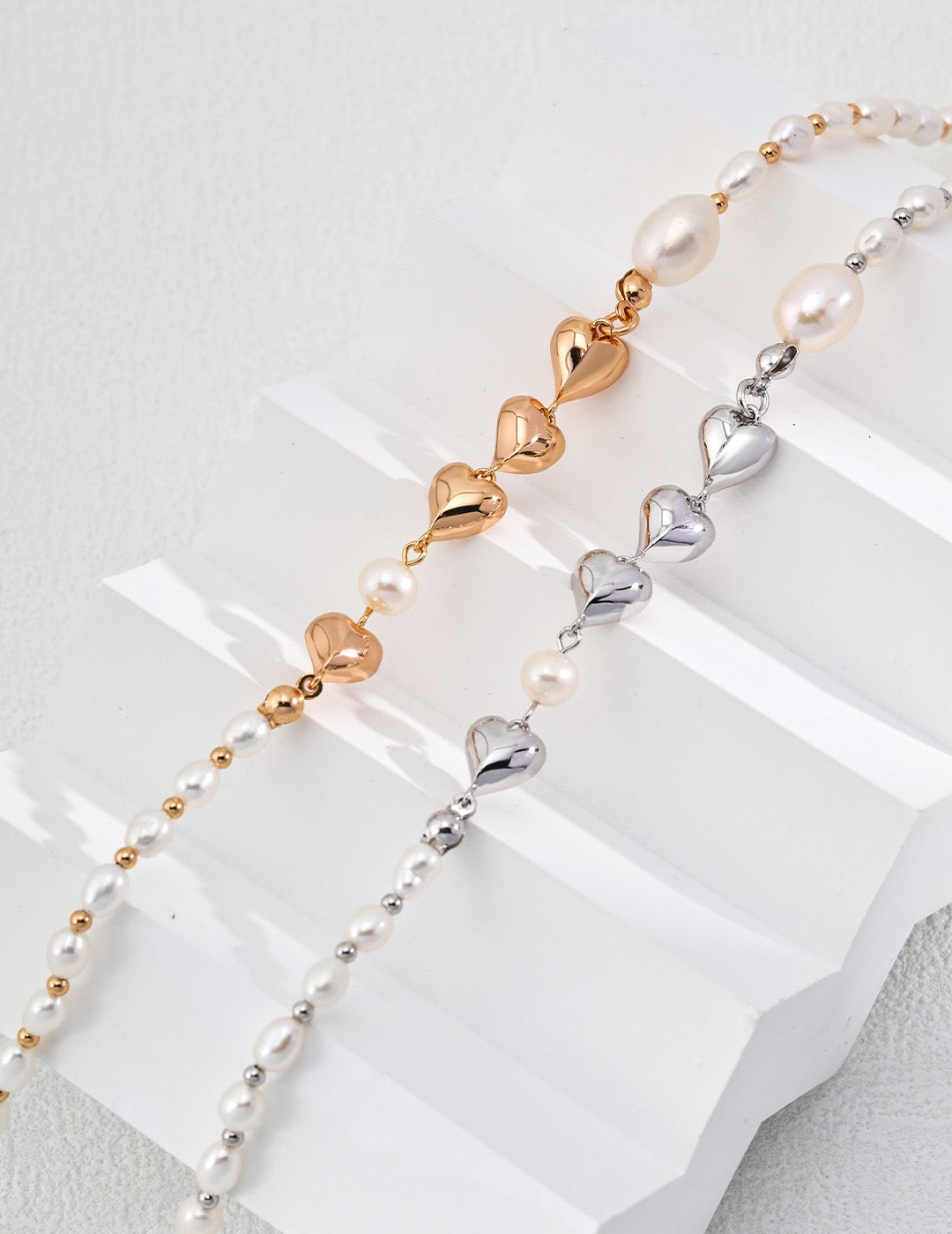 Freshwater Pearl Heart Style Beaded Necklace