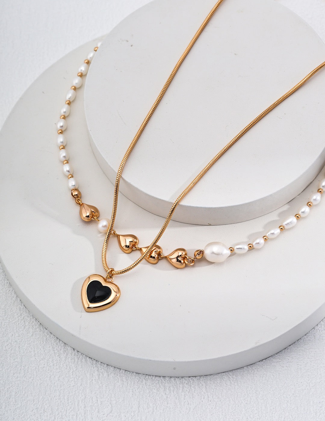 Freshwater Pearl Heart Style Beaded Necklace