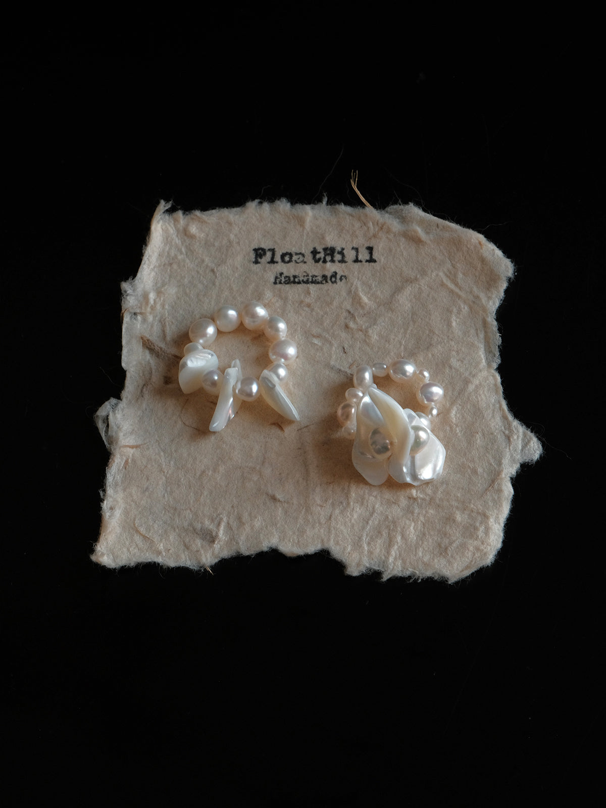 Freshwater Pearl Petal Stacked Elastic Ring