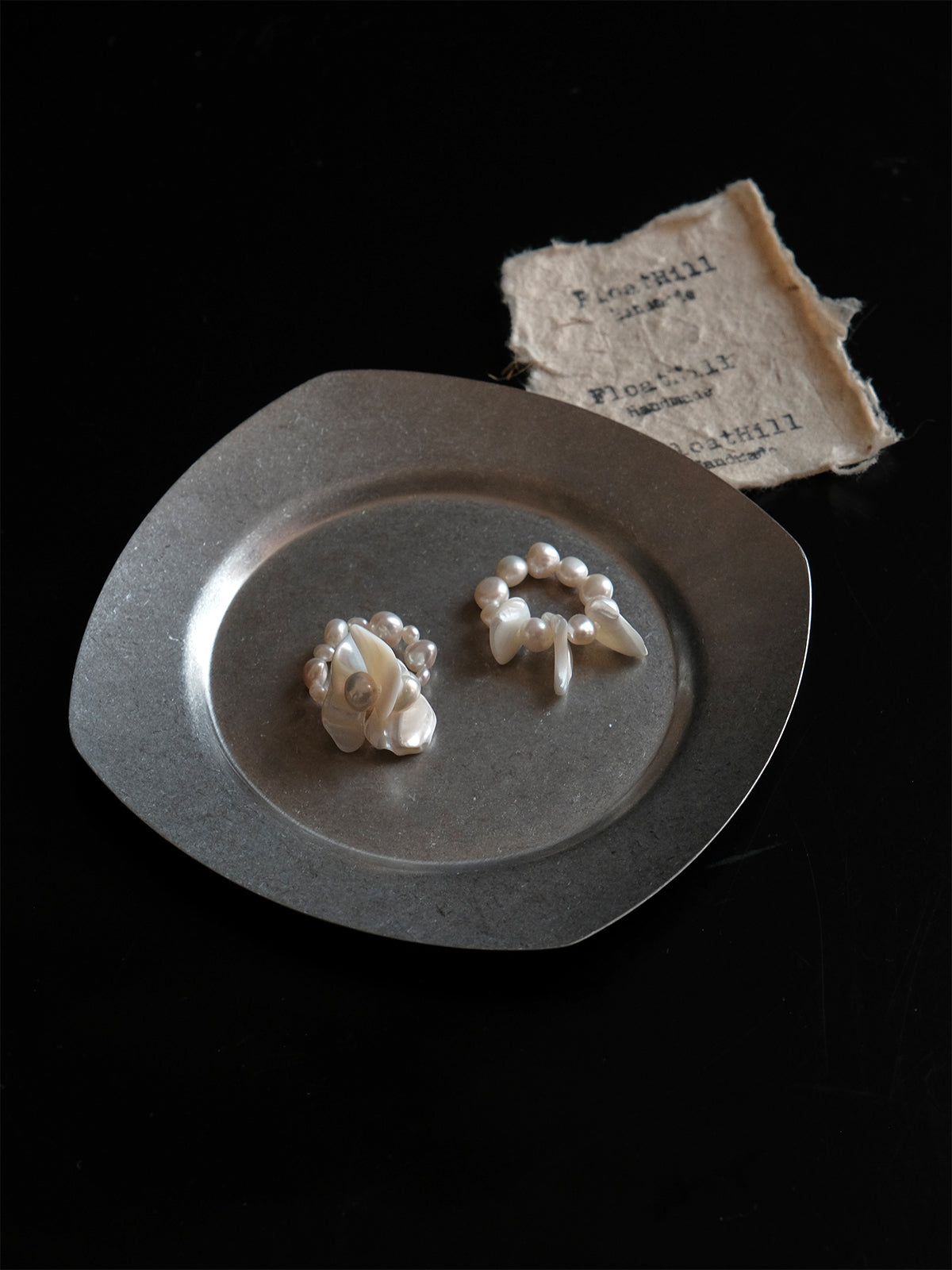 Freshwater Pearl Petal Stacked Elastic Ring