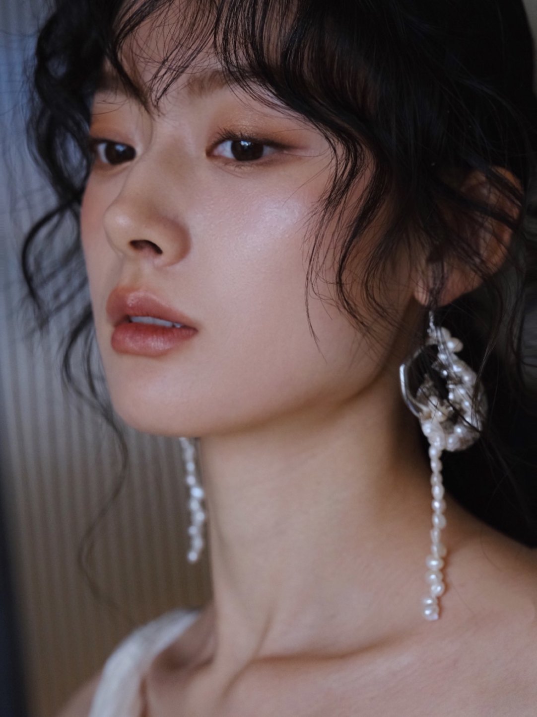 Freshwater Pearl Silver Beaded Earrings