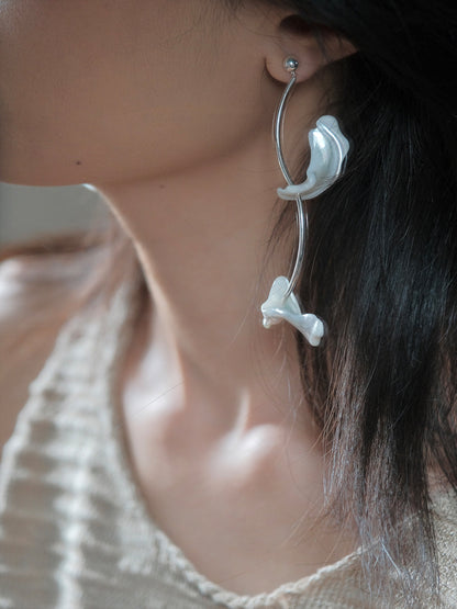 Freshwater Pearl Irregular Shell Earrings