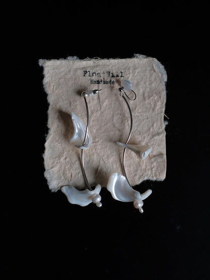 Freshwater Pearl Irregular Shell Earrings