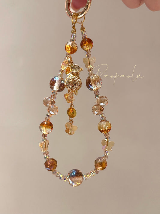 Full of Fortune Amber Beaded Phone Charm