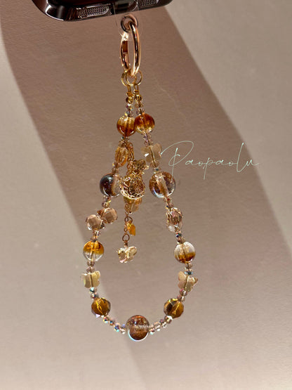 Full of Fortune Amber Beaded Phone Charm