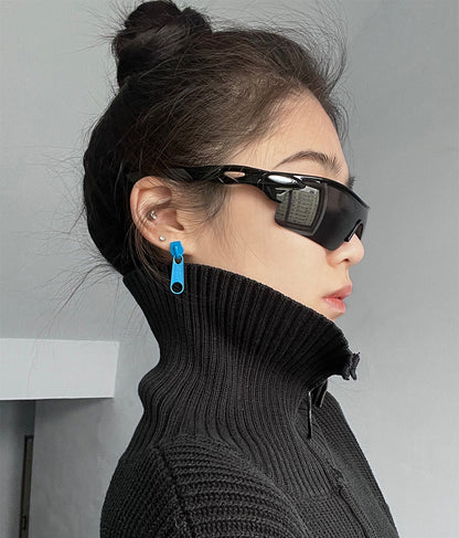 Funny Colorful Zipper Earrings