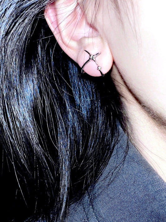 Galaxy Four Pointed Star Earrings