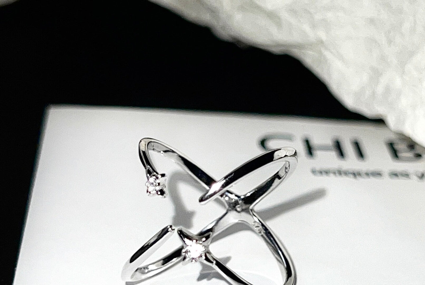 Galaxy Four Pointed Star Ring