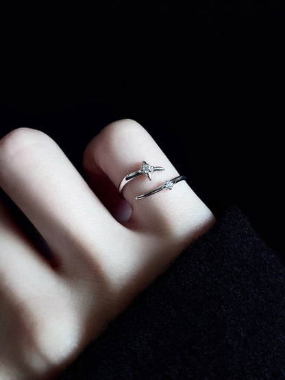 Galaxy Four Pointed Star Ring