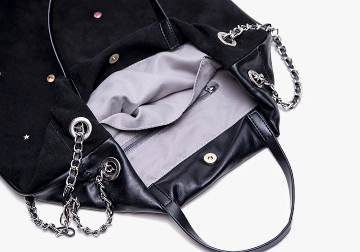 Gemstone Decor Drawstring Plush Backpack