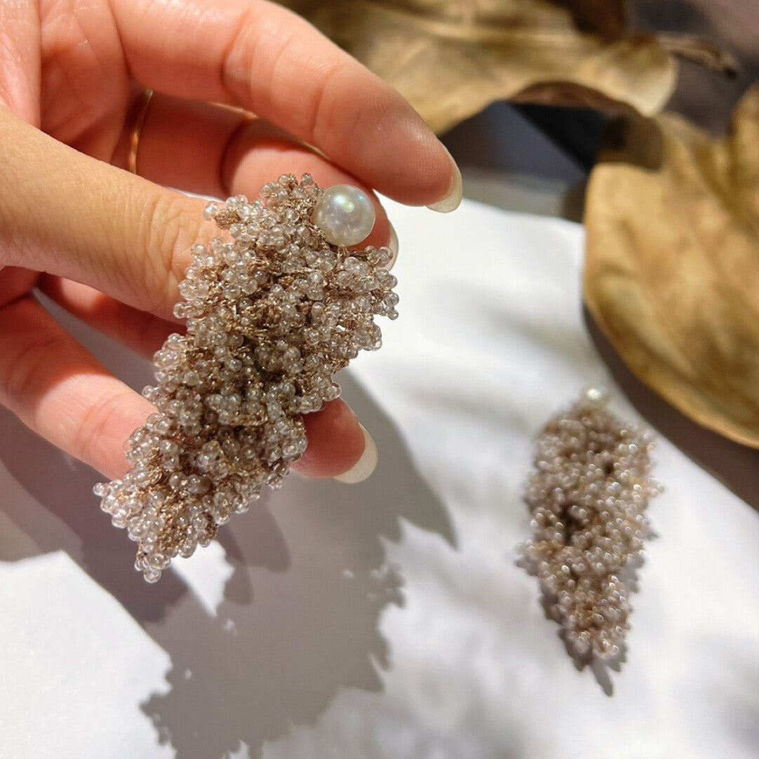 Gentle Beaded Pearl Earrings