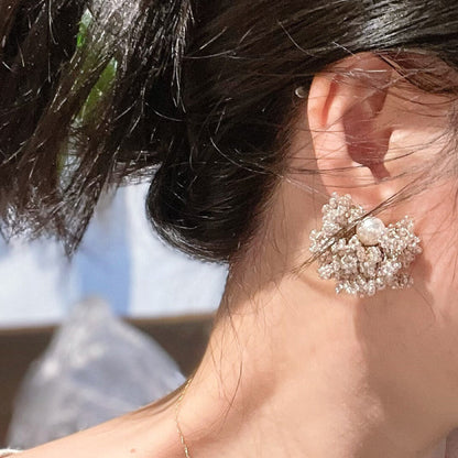 Gentle Beaded Pearl Earrings