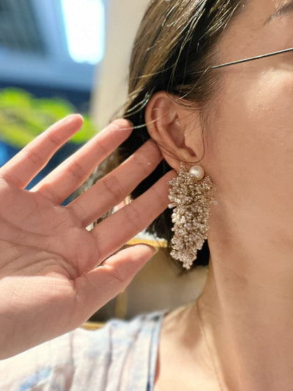 Gentle Beaded Pearl Earrings