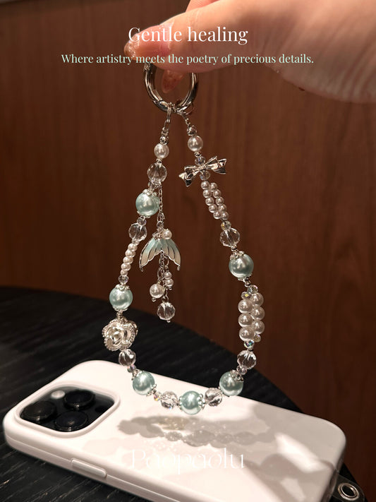 Glass Sea Beaded Phone Charm
