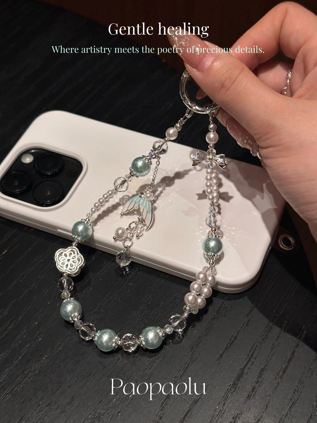 Glass Sea Beaded Phone Charm