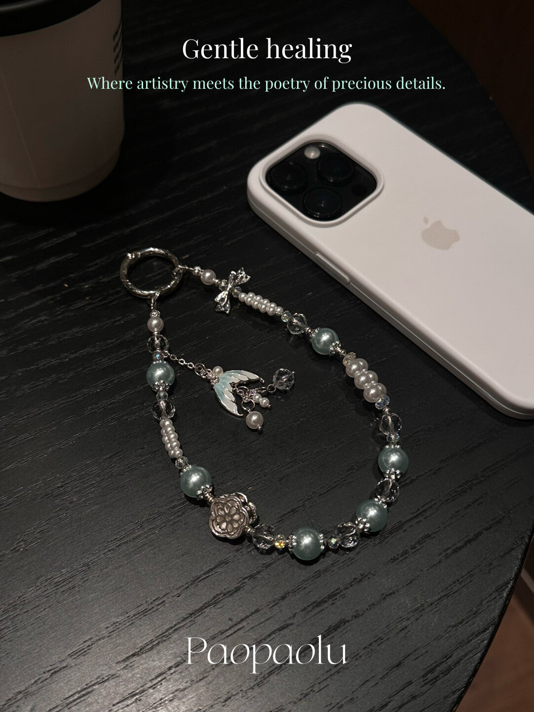 Glass Sea Beaded Phone Charm