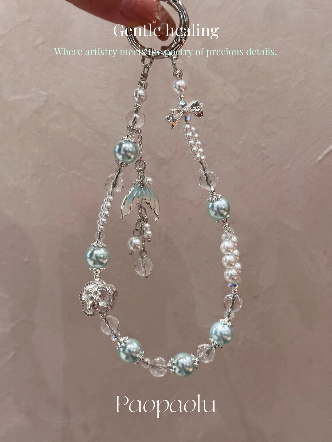 Glass Sea Beaded Phone Charm