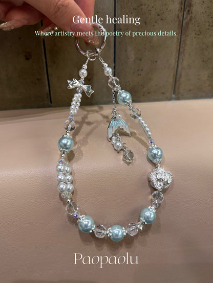 Glass Sea Beaded Phone Charm