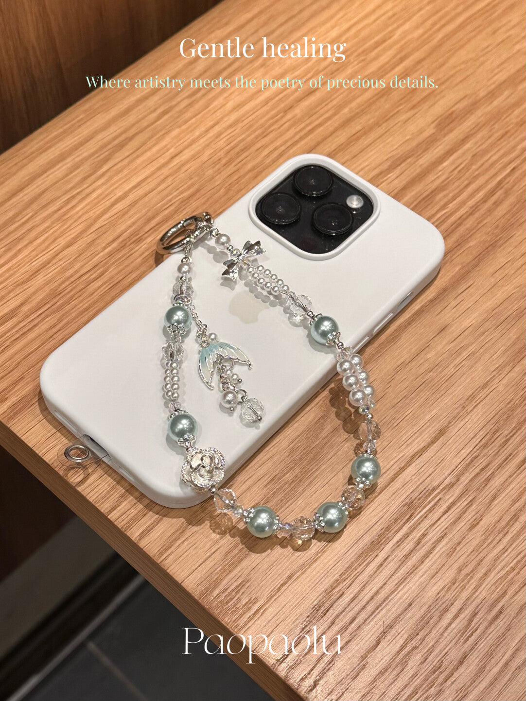 Glass Sea Beaded Phone Charm
