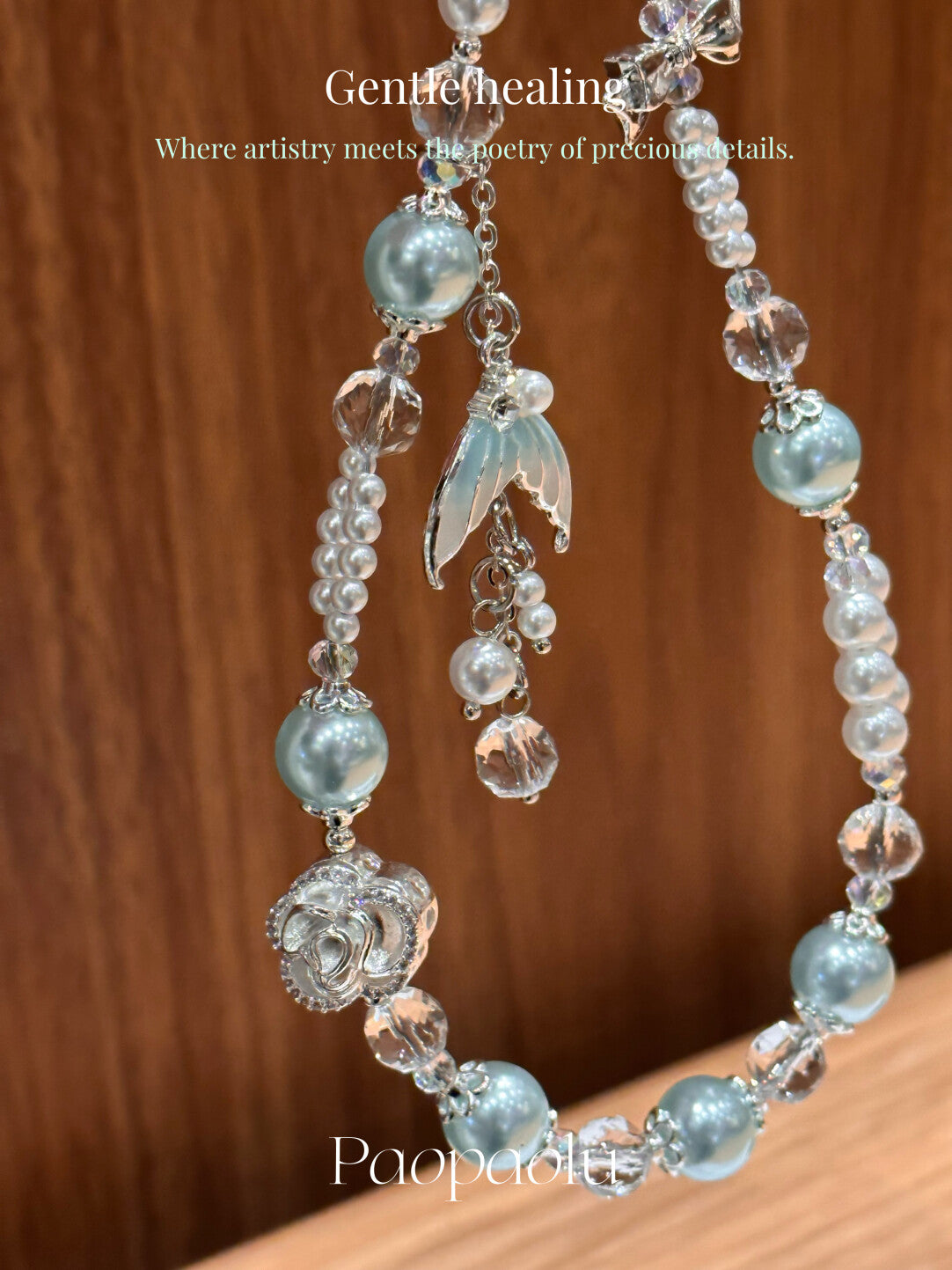 Glass Sea Beaded Phone Charm