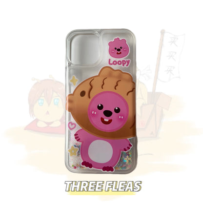 Glitter Quicksand Loopy Printed Phone Case