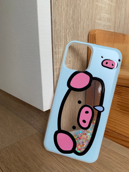 Glitter Quicksand Pig Printed Phone Case