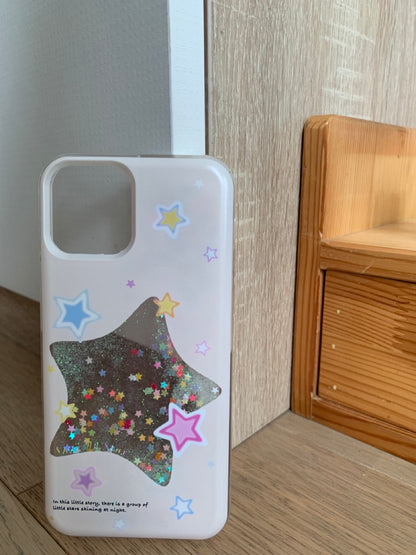 Glitter Quicksand Star Printed Phone Case
