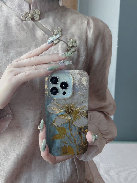 Golden Flower Printed Phone Case