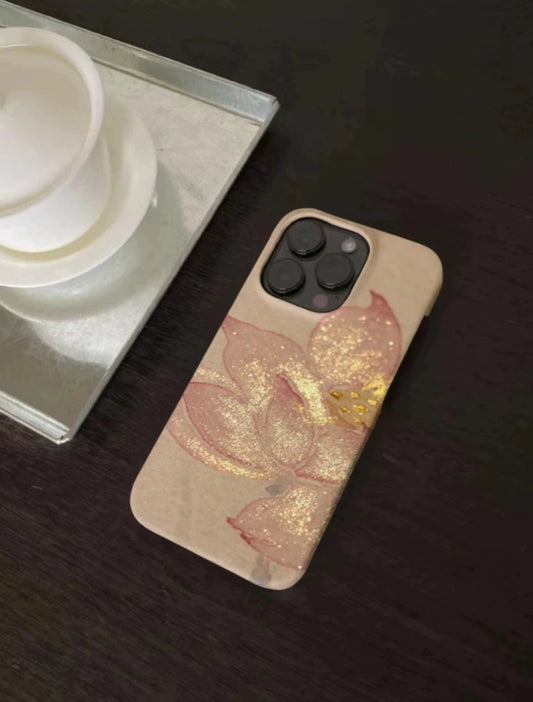 「Chinoiserie」Golden Lotus Bloom Printed Phone Case