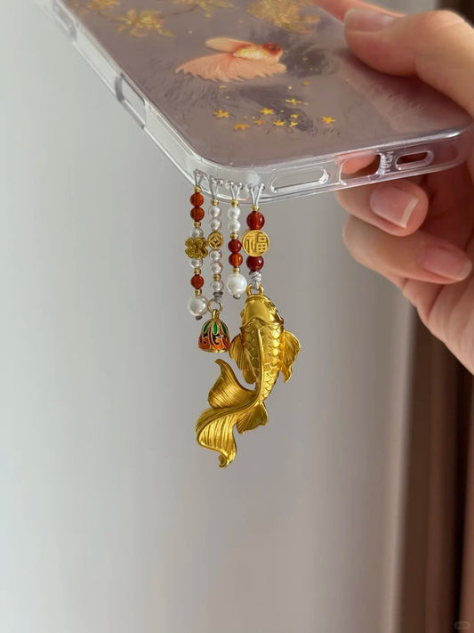 Goldfish Beaded Pendant With Phone Case