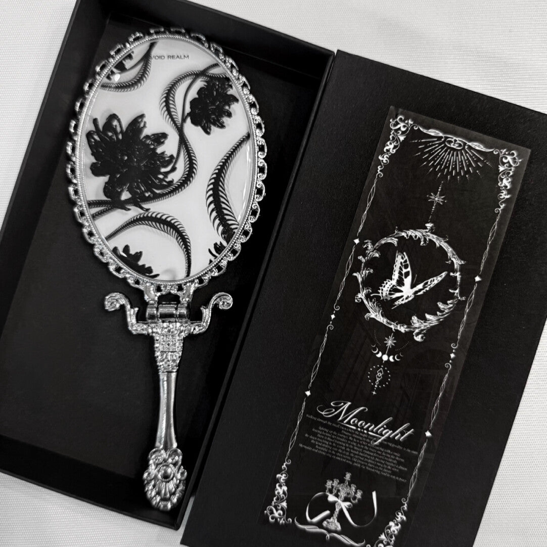Gothic Snake Bone & Flower Foldable Handheld Mirror