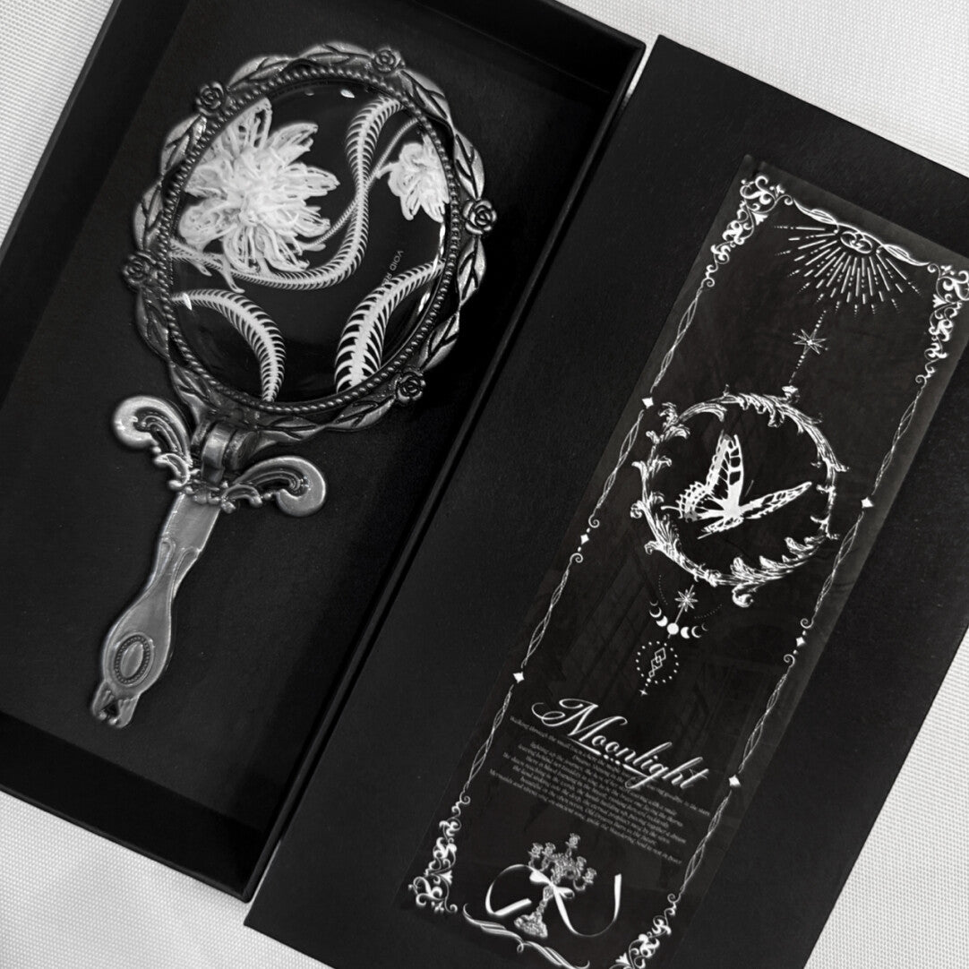 Gothic Snake Bone & Flower Foldable Handheld Mirror
