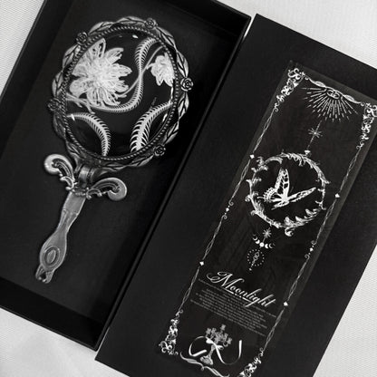Gothic Snake Bone & Flower Foldable Handheld Mirror