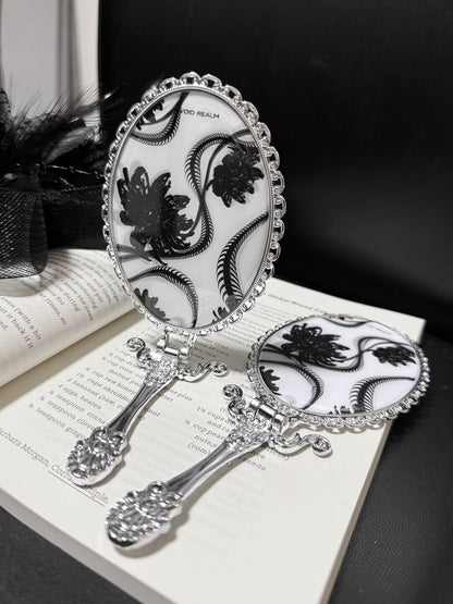 Gothic Snake Bone & Flower Foldable Handheld Mirror