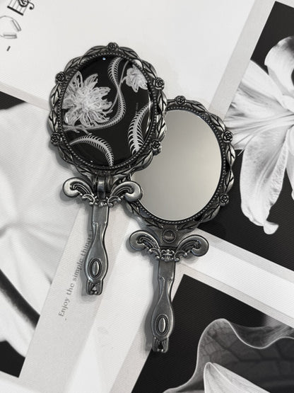 Gothic Snake Bone & Flower Foldable Handheld Mirror