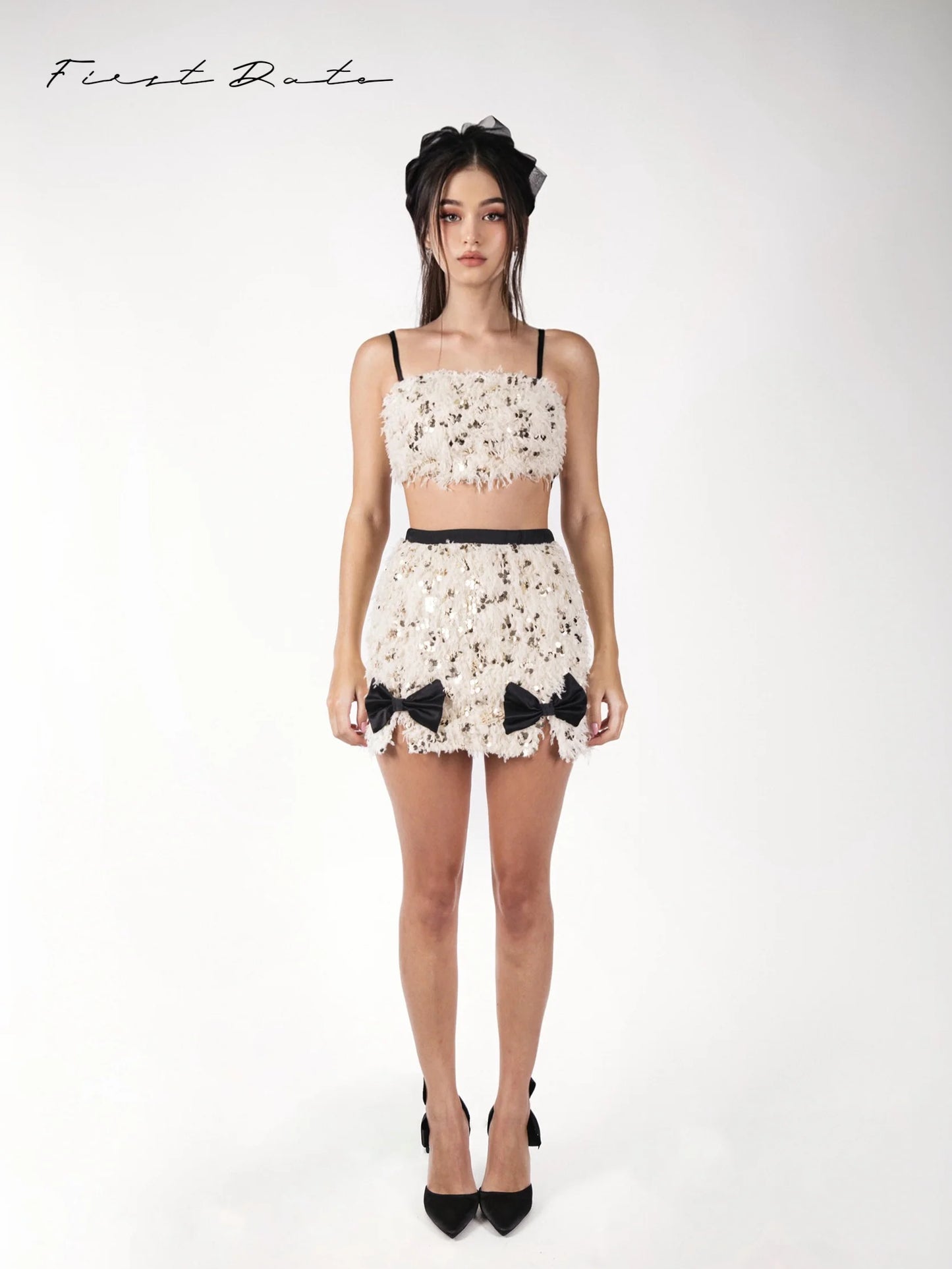 Grace Sparkle Halter Two-Piece Bodycon