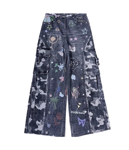 Graffiti Pocket Cargo Jeans