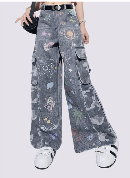 Graffiti Pocket Cargo Jeans