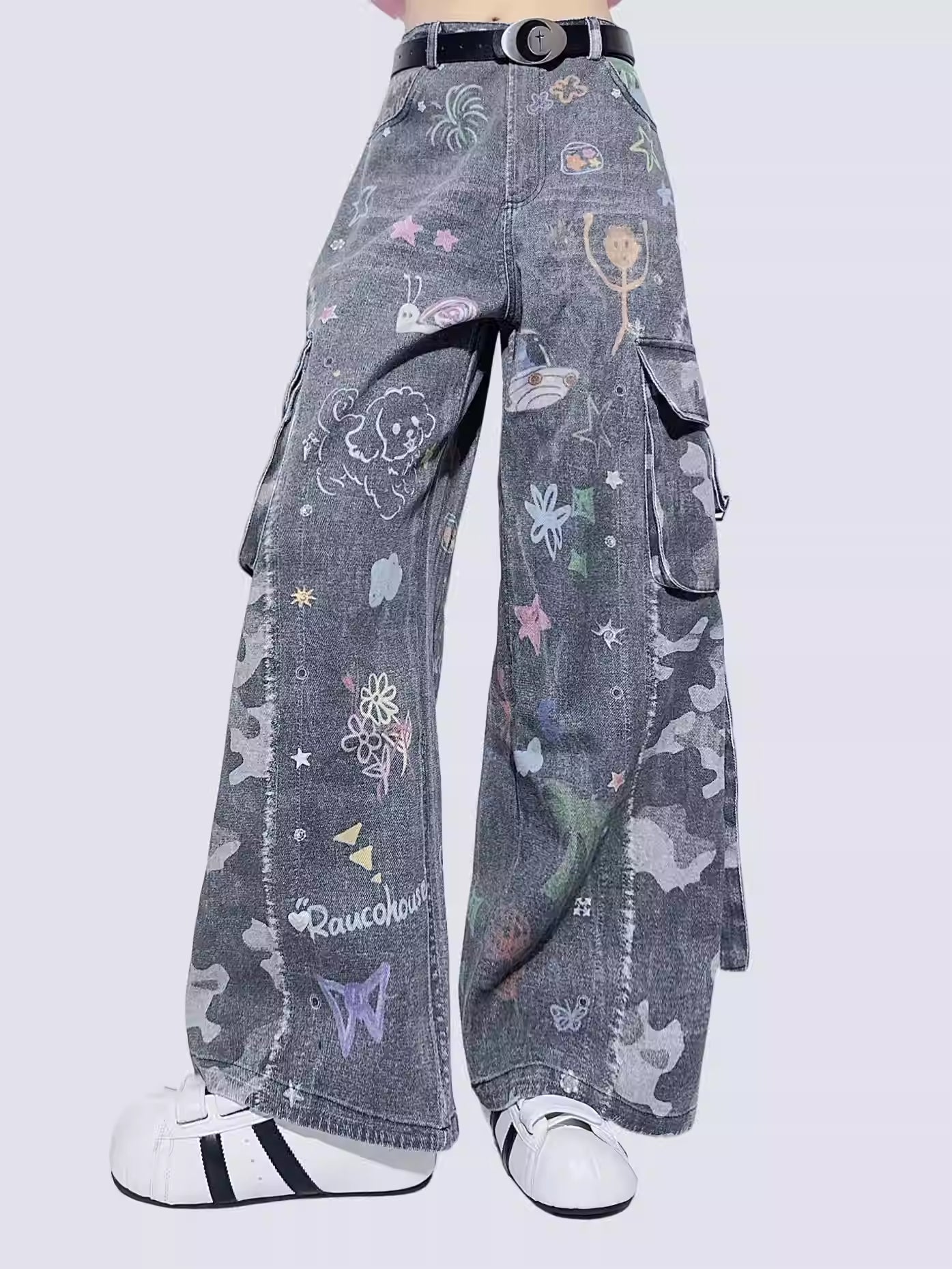 Graffiti Pocket Cargo Jeans