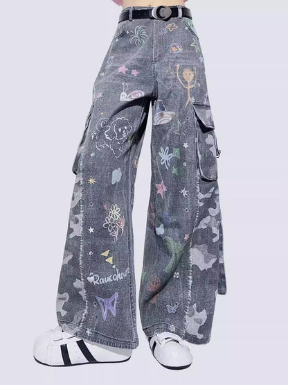 Graffiti Pocket Cargo Jeans