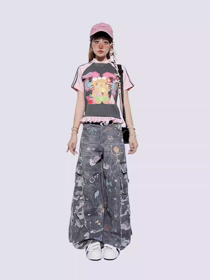 Graffiti Pocket Cargo Jeans