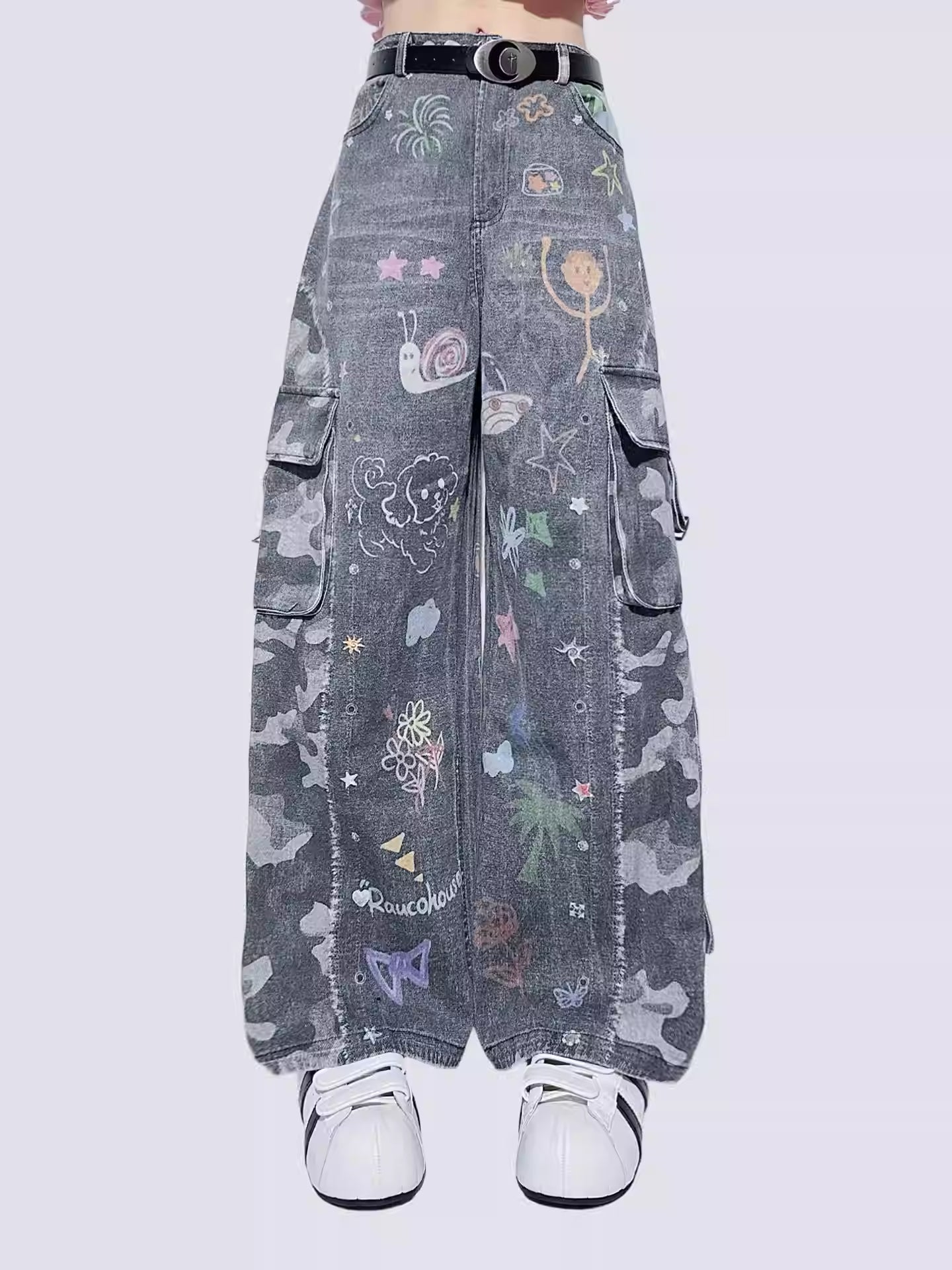 Graffiti Pocket Cargo Jeans