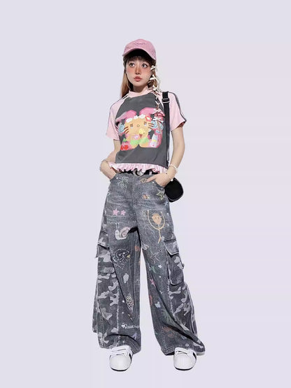 Graffiti Pocket Cargo Jeans